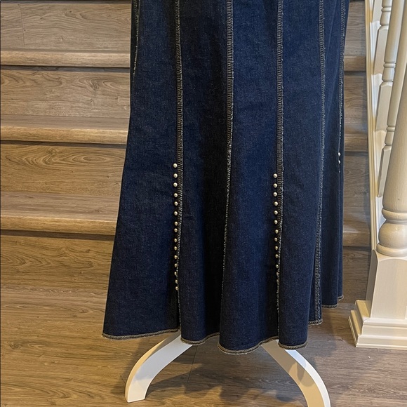 Reba Dark Blue A-Line Skirt - Picture 2 of 7